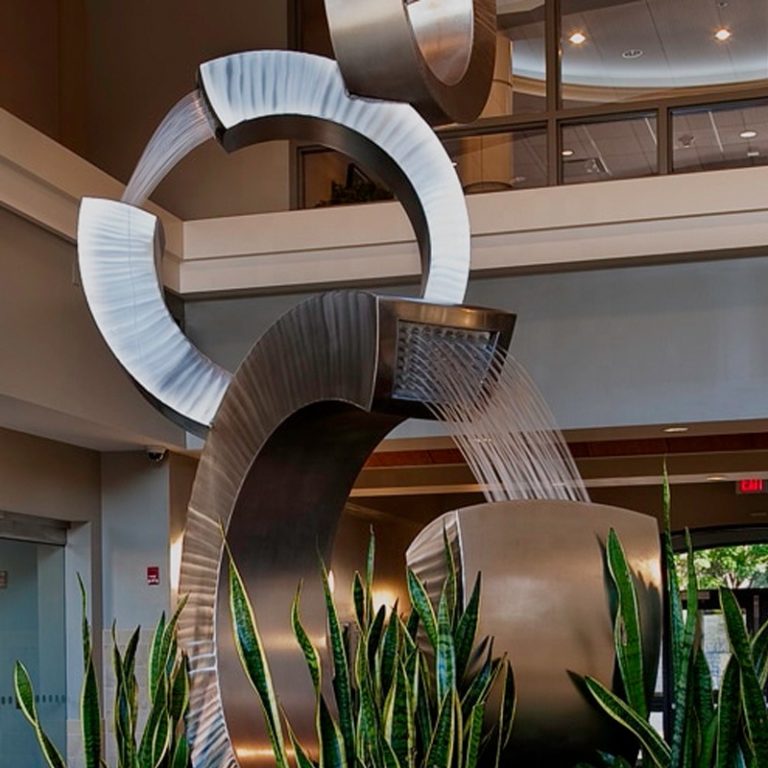 3C Design Metal Stainless Steel Water Fountain Outdoor Sculpture