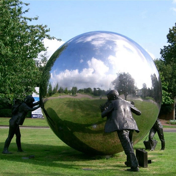 Large stainless shop steel sphere